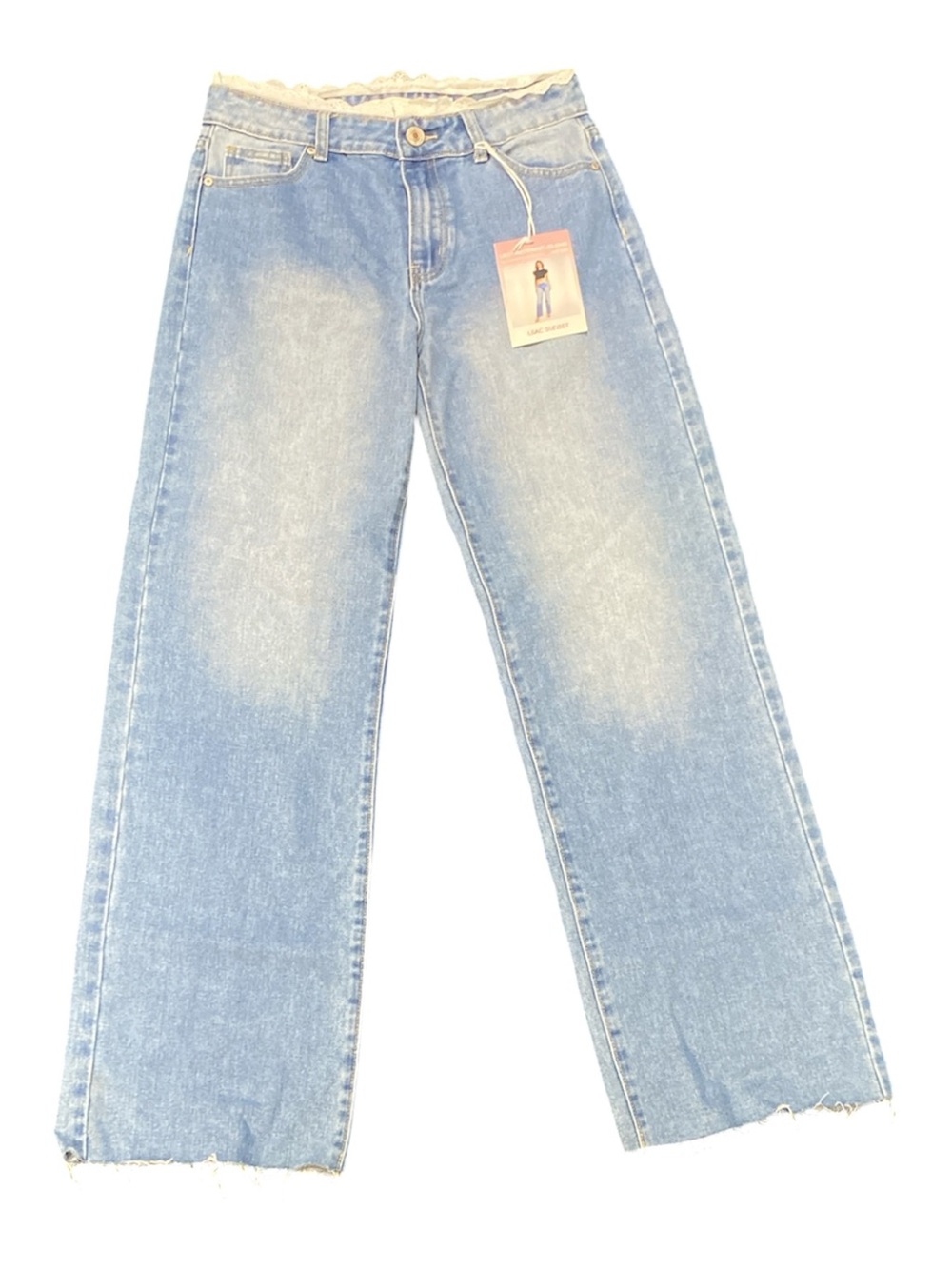 NWT Lilac Sunset Lace Trim Straight Leg Jeans 9 J83